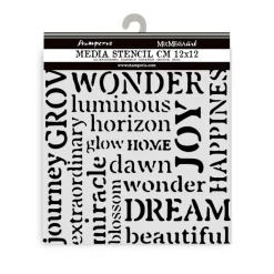 Outlet Plantilla de stencil Escritos Romantic Hidden Grove 12x12cm Plantillas