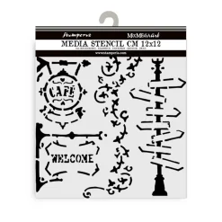 Sale Plantilla de stencil Farola Art of Travelling 12x12cm Plantillas