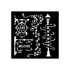 Sale Plantilla de stencil Farola Art of Travelling 12x12cm Plantillas