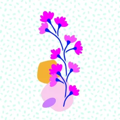 Online Plantilla de Stencil Flores Color Block Plantillas