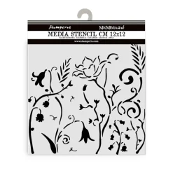 Online Plantilla de stencil Flores Romantic Hidden Grove 12x12cm Plantillas