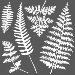 Hot Plantilla de stencil Helechos 18x18cm Plantillas
