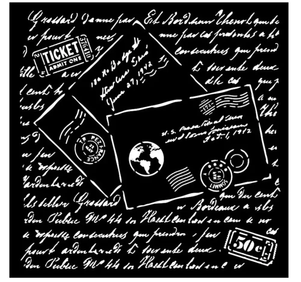 Plantilla de stencil Letters Around the World 18x18cm Plantillas