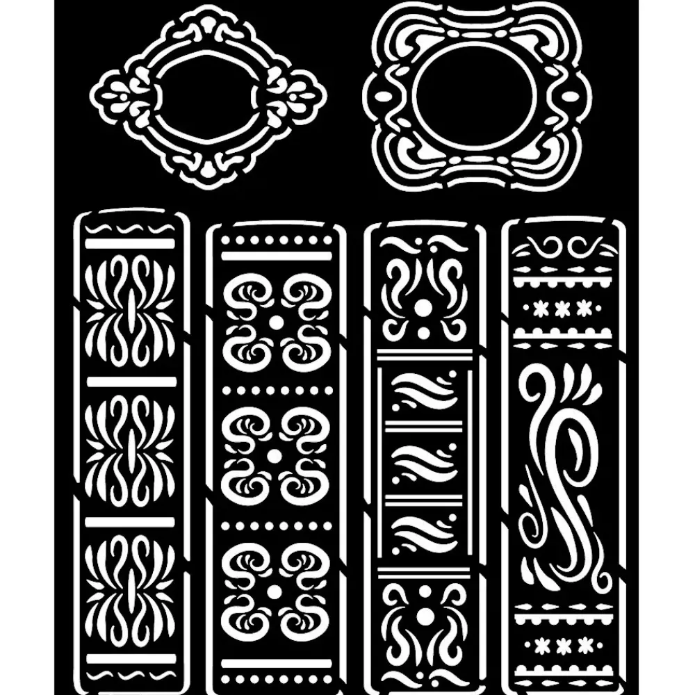 Best Plantilla de stencil Libros Vintage Library 20x25cm Plantillas