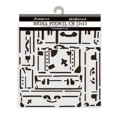 Hot Plantilla de stencil Maletas Art of Travelling 12x12cm Plantillas