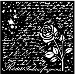 New Plantilla de stencil Manuscript W Roses Rose Parfum 18x18cm Plantillas
