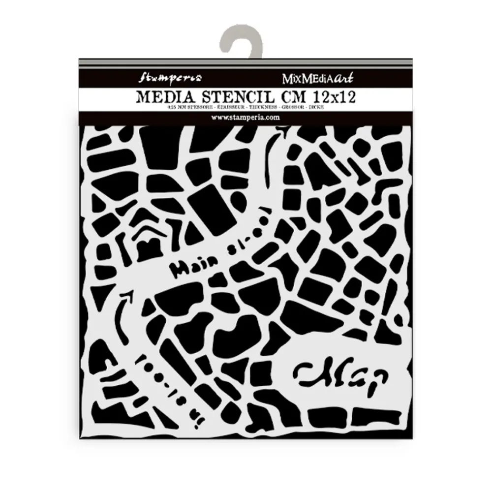 Discount Plantilla de stencil Mapa Art of Travelling 12x12cm Plantillas
