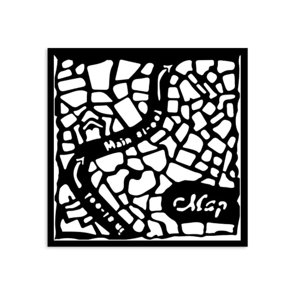 Discount Plantilla de stencil Mapa Art of Travelling 12x12cm Plantillas