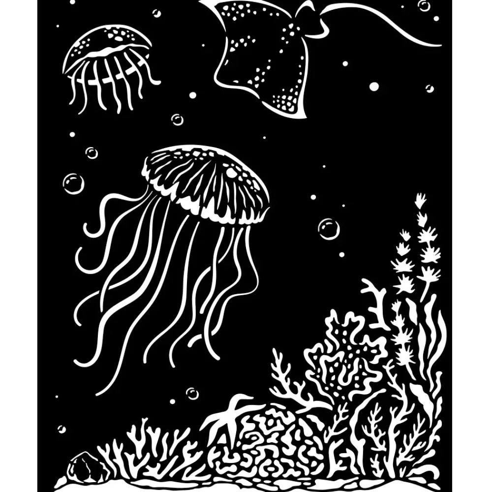 Hot Plantilla de stencil Medusas Songs Of The Sea 20x25cm Plantillas