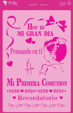 Plantilla de stencil Mi primera Comunión 20x30cm Plantillas