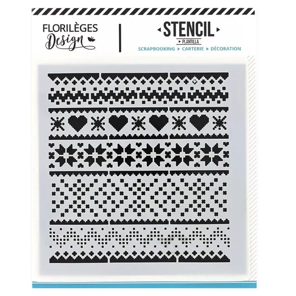 New Plantilla de stencil Motivos invernales Florileges Design Plantillas