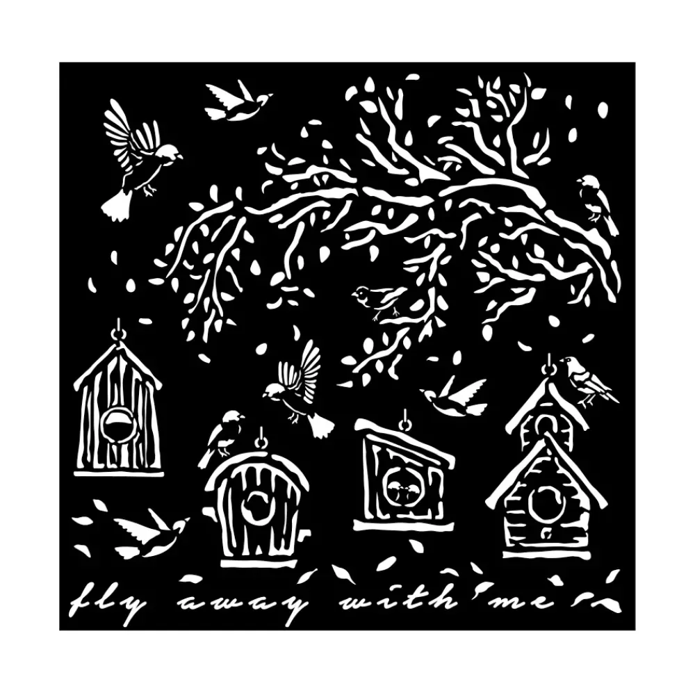 Best Plantilla de stencil Nidos Garden 18x18cm Plantillas
