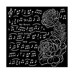Best Plantilla de Stencil Notas Musicales Precious 18x18cm Plantillas