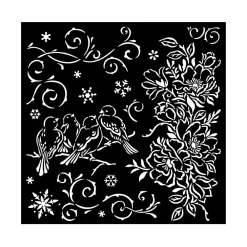 Plantilla de stencil Pajaritos Blue Land 18x18cm Plantillas