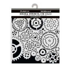 Sale Plantilla de stencil Patrón de engranajes Best Sellers 12x12cm Plantillas