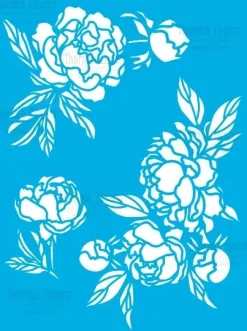 Online Plantilla de Stencil Peony Passion 15x20cm Plantillas