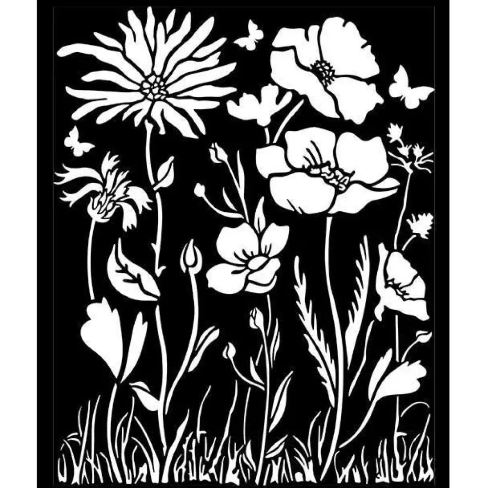 Discount Plantilla de Stencil Poppy and Flower Atelier des Arts 20x25cm Plantillas
