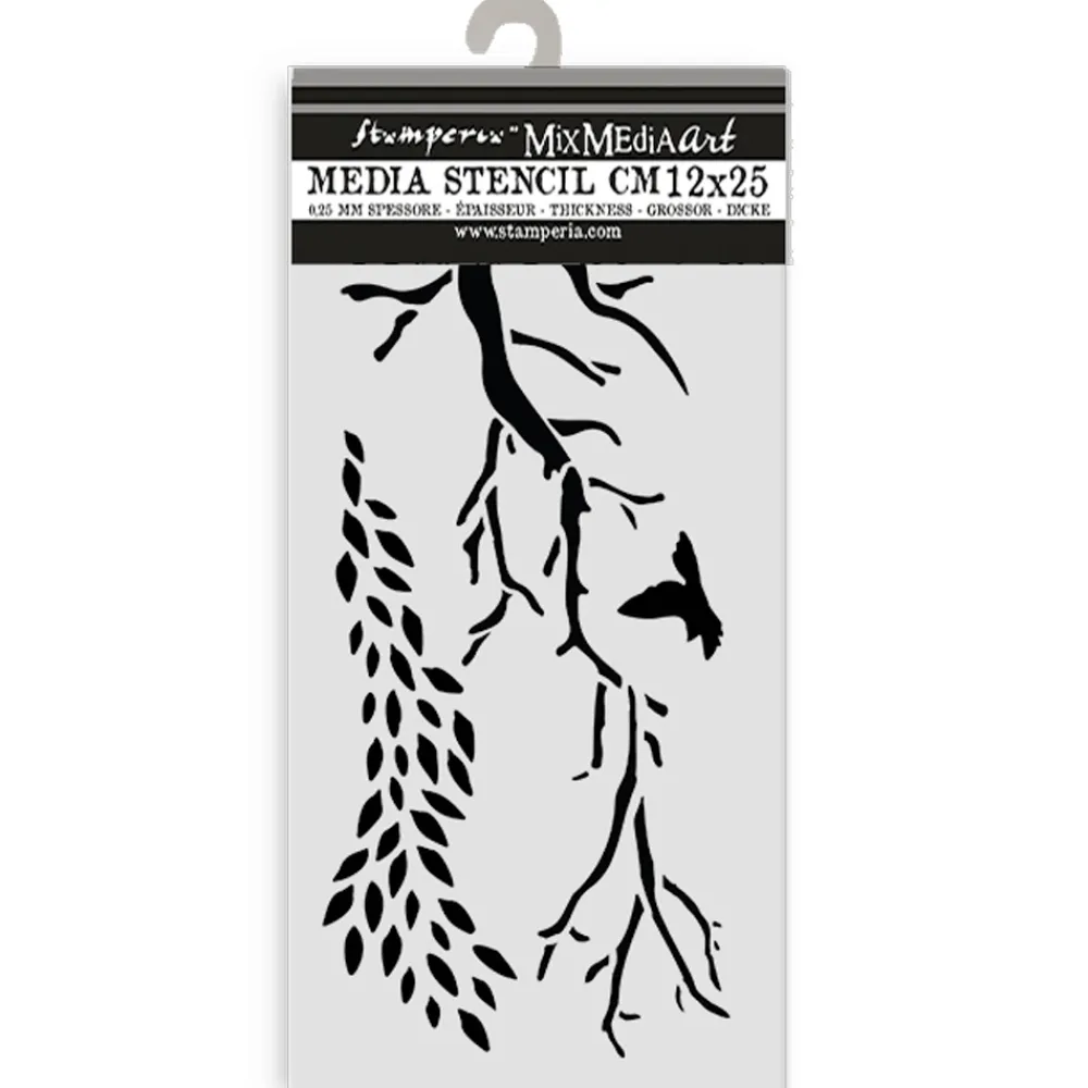 Hot Plantilla de stencil Ramas Dewdrops 12x25cm Plantillas