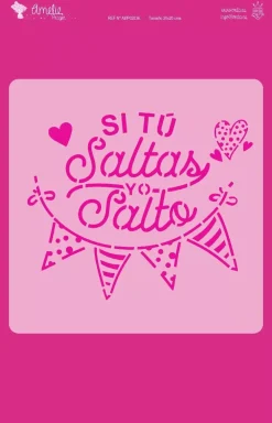 Plantilla de stencil Si tú saltas 20x20cm Plantillas