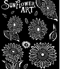 Sale Plantilla de stencil Sunflowers Sunflower Art 20x25cm Plantillas