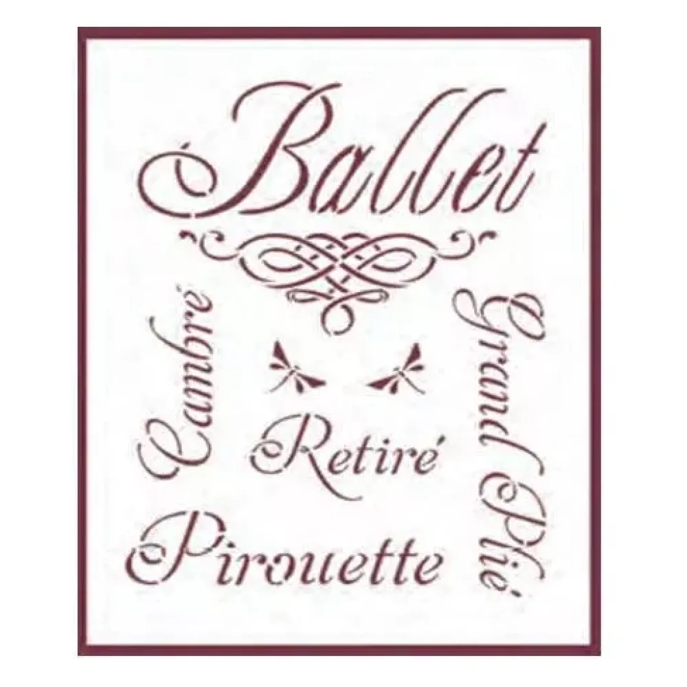 Hot Plantilla de Stencil T-3095 Ballet 21x30cm Dayka Plantillas
