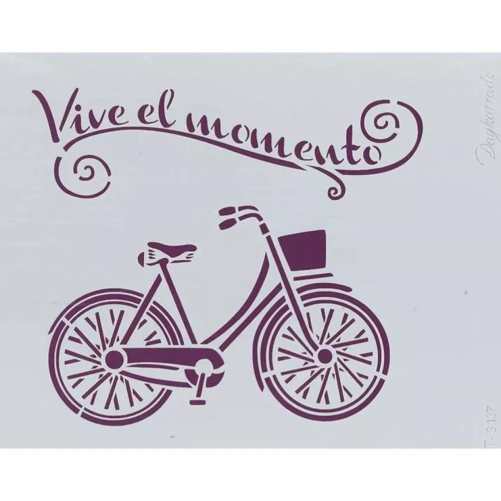 Hot Plantilla de Stencil T-3137 Bicicleta 21x30cm Dayka Plantillas