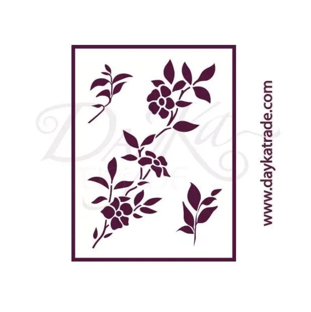Plantilla de Stencil T-3157 Flores 21x30cm Dayka Plantillas
