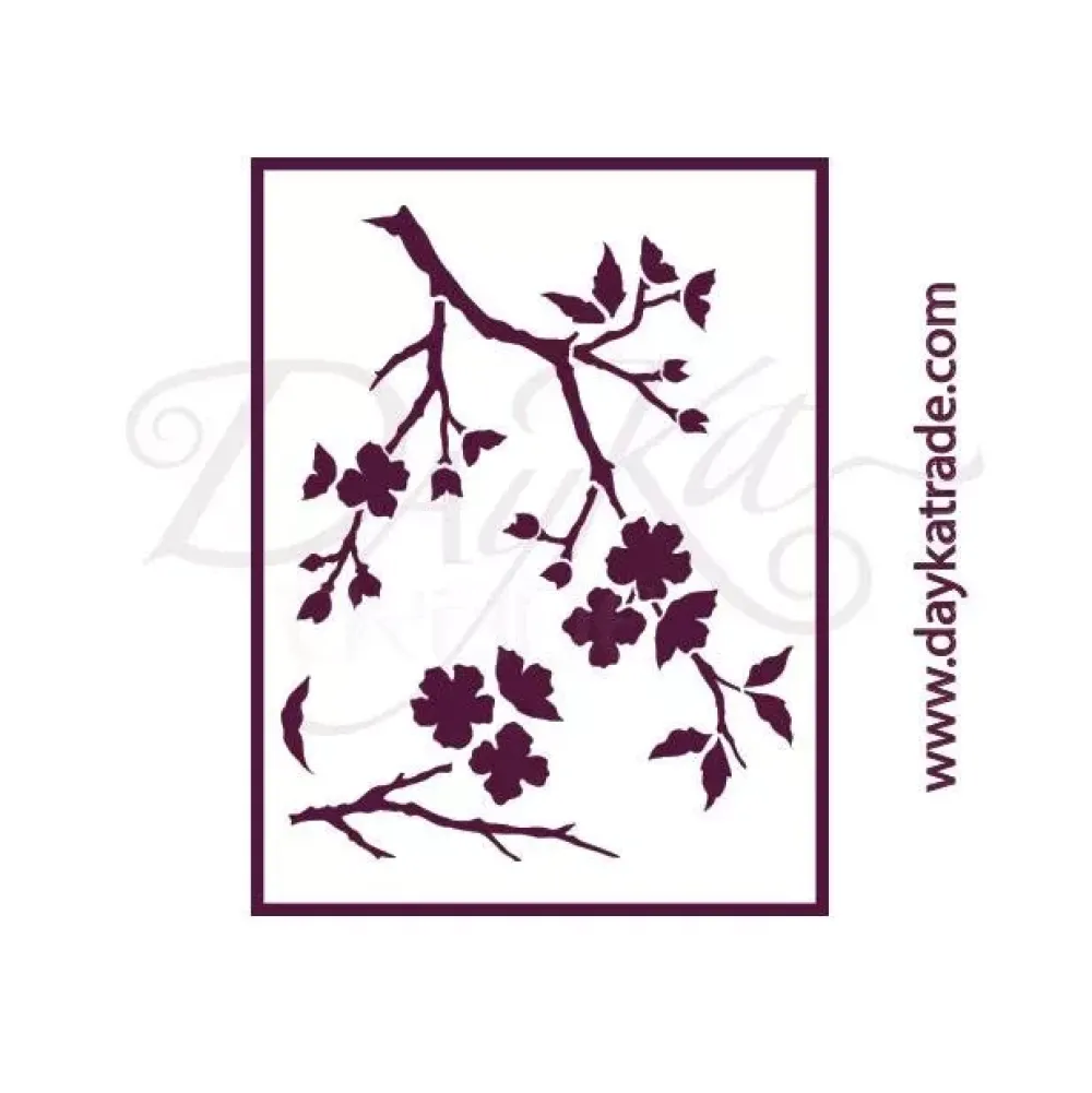 Online Plantilla de Stencil T-3161 Flores cerezo 21x30cm Dayka Plantillas