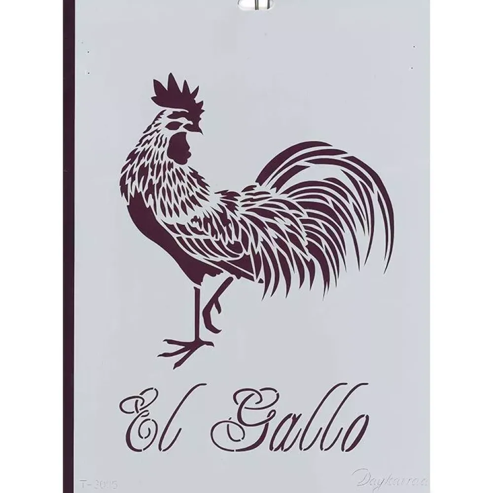 Online Plantilla de Stencil T-3085 Gallo 21x30cm Dayka Plantillas