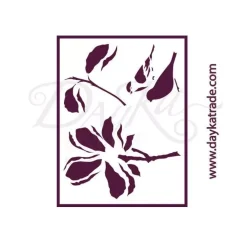 Hot Plantilla de Stencil T-3196 Magnolia y pájaro 21x30cm Dayka Plantillas