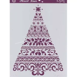 Outlet Plantilla de Stencil T-3070 Árbol de Navidad 21x30cm Dayka Plantillas