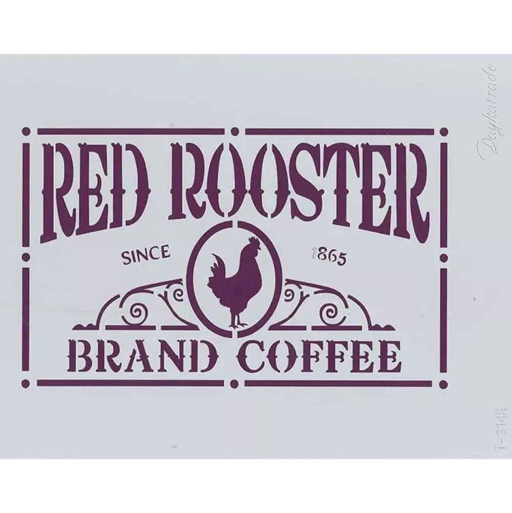 Hot Plantilla de Stencil T-3148 RED ROSTER 21x30cm Dayka Plantillas