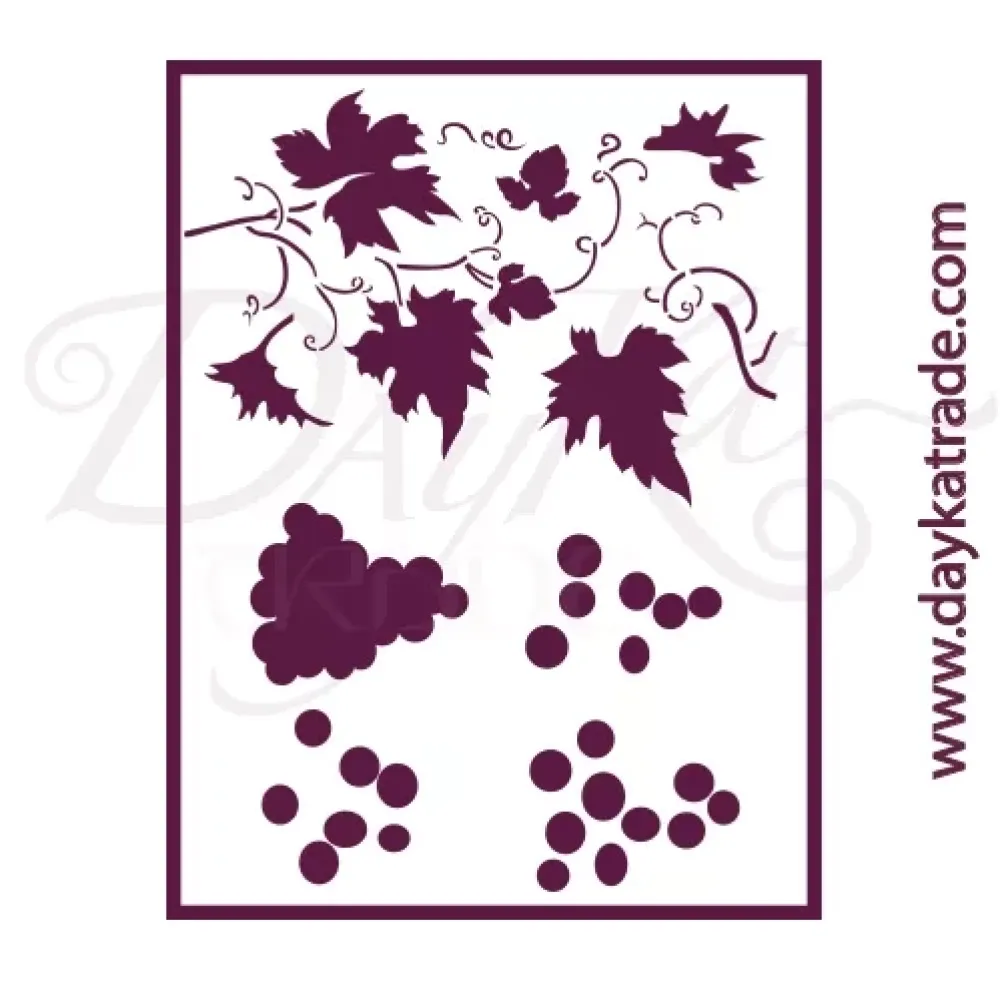 New Plantilla de Stencil T-33081 Uvas 30x42cm Dayka Plantillas
