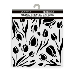 New Plantilla de stencil Tulipanes Art of Travelling 12x12cm Plantillas