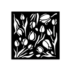 New Plantilla de stencil Tulipanes Art of Travelling 12x12cm Plantillas