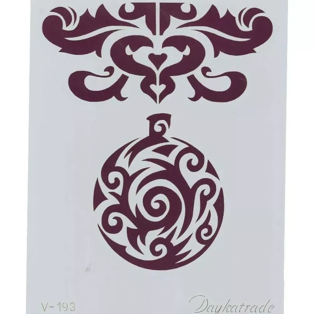 New Plantilla de Stencil V-193 Bola de Navidad 15x21cm Dayka Plantillas
