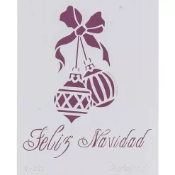 Outlet Plantilla de Stencil V-222 Bolas de Navidad 15x21cm Dayka Plantillas