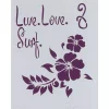 Outlet Plantilla de Stencil V-271 Live, love and Surf 15x21cm Dayka Plantillas
