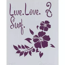 Outlet Plantilla de Stencil V-271 Live, love and Surf 15x21cm Dayka Plantillas