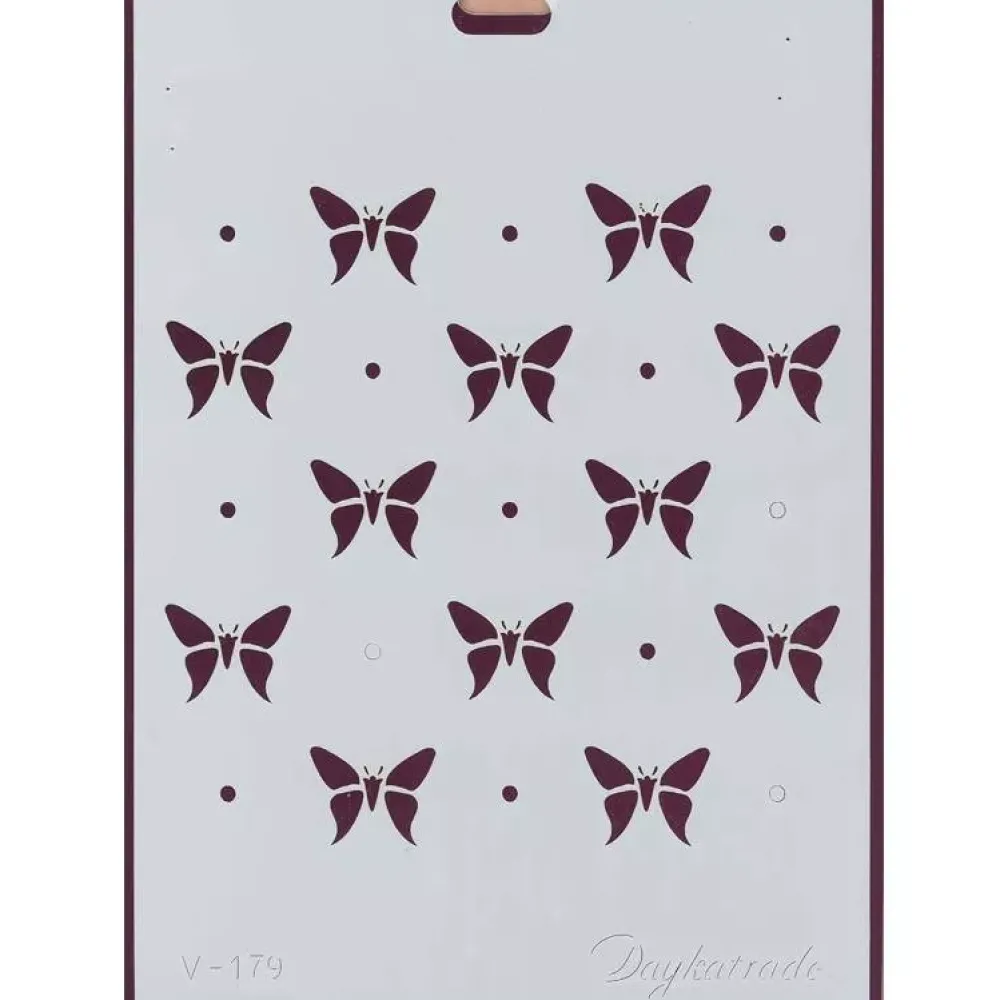 Sale Plantilla de Stencil V-179 Mariposas 15x21cm Dayka Plantillas