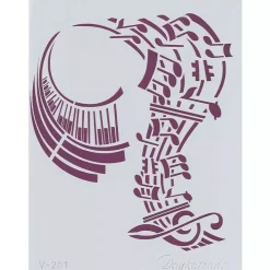 New Plantilla de Stencil V-201 Pentagrama 15x21cm Dayka Plantillas