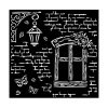 Online Plantilla de stencil Ventana Blue Land 18x18cm Plantillas