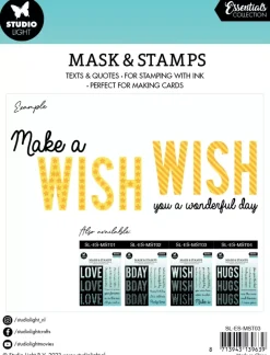 Clearance Plantilla de Stencil y Sellos Transparentes Wish Essentials Plantillas