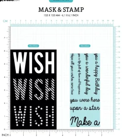 Clearance Plantilla de Stencil y Sellos Transparentes Wish Essentials Plantillas