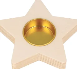 Outlet Portavelas De Madera Estrella Maderas