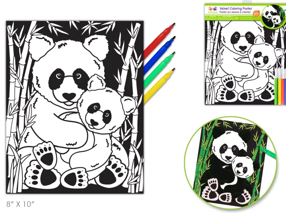 New Póster para Colorear Panda Niños Niños Y Regalos