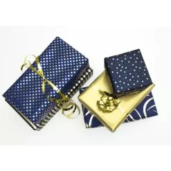 Online Rollo de Papel de Regalo Azul con Líneas Doradas Navidad