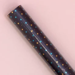 Sale Rollo de Papel de Regalo Azul con Estrellitas Doradas Navidad