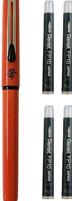 Clearance Rotulador punta pincel negro y 4 recambios Pocket Naranja Rotuladores