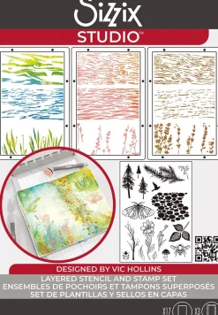 Discount Sellos + plantillas de stencil Nature Plantillas